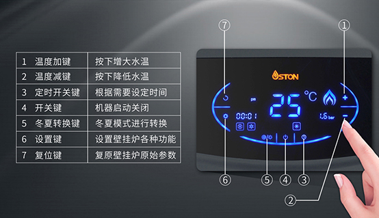 菲思盾壁掛爐工作模式切換